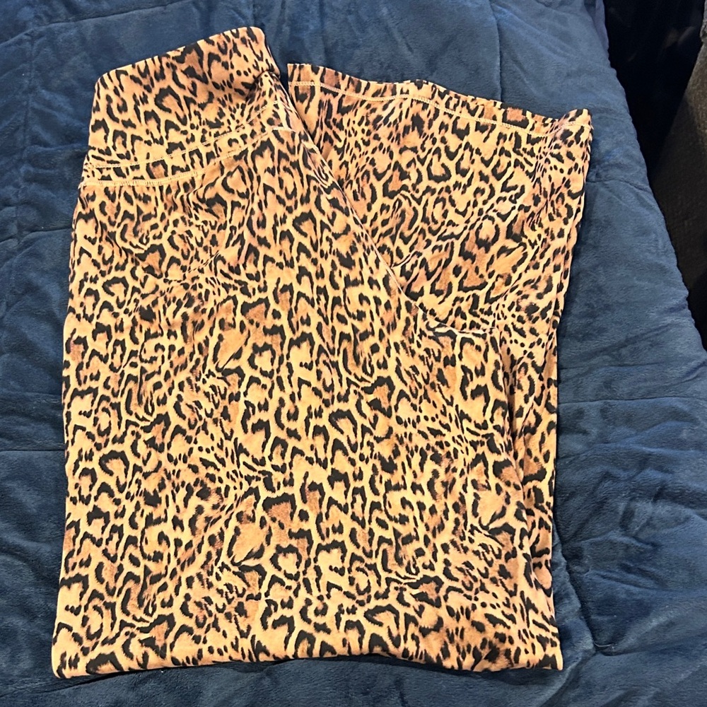 Halara Leopard Print wide leg pants - Tan & Black